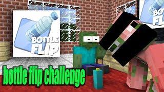 Monster School : BOTTLE FLIP CHALLENGE - Minecraft animation