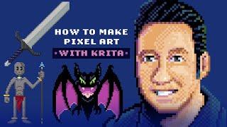 How to Make Pixel Art with Krita - Tutorial 🟥🟦🟩