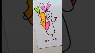 Drawing carrot  with bunny #shortsfeed #bunny #carrot #drawing