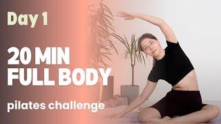 7-Day Pilates Challenge! Day 1: 20 MIN Full Body Pilates Workout