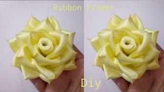 SATIN KANZASHI RIBBON FLOWER TRICK || Hand made Ribbon Flowers craft || Making flowers with Ribbon 