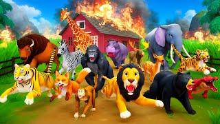 The Great Escape: Animals Flee from Fire in the Zoo: Dramatic Escape and Rescue Mission