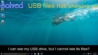 Solved-  USB Drive files not showing but space used