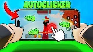 I used an AUTOCLICKER on MOBILE.. It's OP! (Roblox Bedwars)