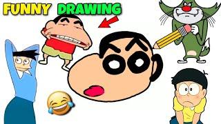 Shinchan Vs His Friends In A Drawing Game Guess The Drawing Challenge Very Funny  Nobita Vs Jack