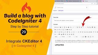 #29. Integrate CKEditor 4 in CodeIgniter 4