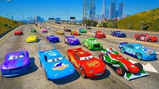 Street Race Disney Cars   McQueen VS Friends The King Chick Hicks Francesco Bernoulli Cal Weathers