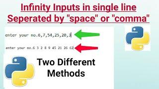 Python Tutorial | Multiple input in single line python code, use of map & split functions