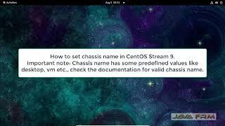 How to Set or Change Chassis Name on CentOS Stream 9