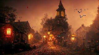 Halloween Ambience  Abandoned Haunted Town, Spooky Sounds, Relaxing Halloween Music