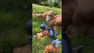 Goku Ultra Instinct Kicks away Master Roshi | Dragon Ball Toys