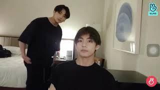 BTS V and Jungkook pretending to be frozen & V’s elephant •||• (vlive 190519)