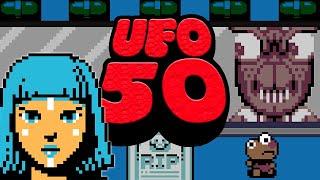 What dark secrets hide beneath the surface of UFO 50?