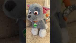 Build A Bear 2017 Plush Paw Patrol ROCKY Puppy Dog with Backpack & Voice Button