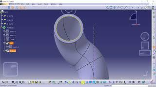 pipe design with combine curves in CATIA V5