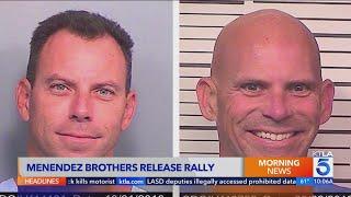 Menendez bros' supporters rally in downtown Los Angeles