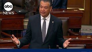 Sen. Alex Padilla emotionally recounts being handcuffed at DHS Sec. Kristi Noem presser