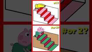 Stairs ILLUSION | Banana Cat Or Peppa Animation? | Original by @Qdandy#memes #shortsvideoviral