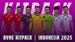 PES 2017 | New Official Kitpack National Indonesia 2025 (GK, Home, Away) for t99 Patch