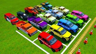 ALL COLOR OF POLICE CAR MODELS | TRANSPORT ALL MODEL POLICE CARS WITH TRUCKS ! Farming Simulator 22