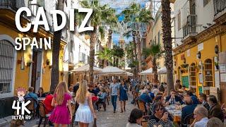 CADIZ, Spain - Historic city and lovely beaches! 4k Travel Walk