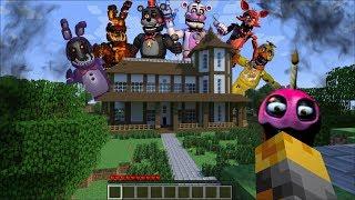 GIANT FIVE NIGHTS AT FREDDY'S APPEARS IN MY HOUSE IN MINECRAFT !! Minecraft Mods