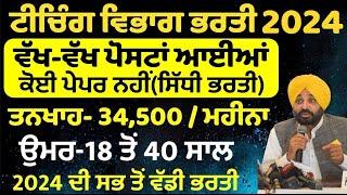 Punjab Teacher Bharti 2024 Out |Punjab Govt Jobs Dec 2024|Punjab Govt Jobs in Dec 2024| Meet Academy