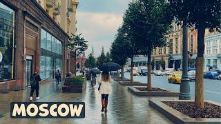  [4K] RUSSIA, MOSCOW: - Walking in the rain and the atmosphere of the city ️