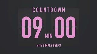 9 Minutes Countdown Flip Clock Timer / Simple Beeps 