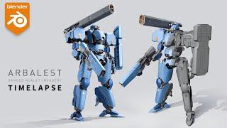 Blender 3D Timelapse - Modeling a MECH - Arbalest Mobile Suit