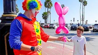 Dressed Up As A Clown Until He Sells 10 Balloons