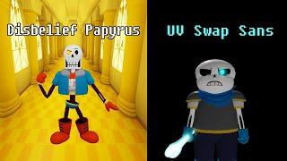 Papyrus Update part 1 Showcase UV Swap Sans And Disbelief Papyrus | Undertale Last Corridor