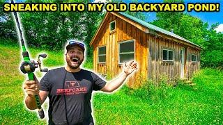 SNEAKING into my OLD BACKYARD Fishing POND!!!