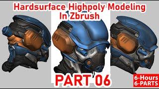 Hardsurface helmet Highpoly modeling in Zbrush Part_06