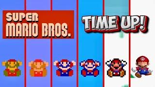 Evolution of Super Mario Bros. TIME UP! screens