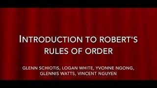 Basics of Robert's Rules