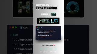Text Masking in CSS #codewith_muhilan #css #coding #animated
