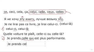 Ce, ceci, cela, ça, celui, celle, ceux, celles (урок в группе А1+)