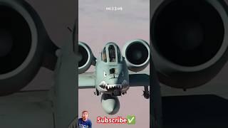A-10 Warthog with that fierce shark mouth on the nose is getting refueled mid-air. #military #pilot