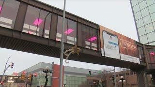 New interior lights at Sioux City's downtown skywalks