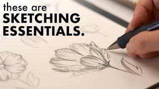 How to sketch flowers before you paint.