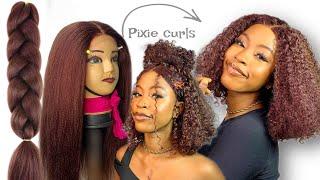  $2 Hair blend Wig Shocking!!! Pixie Curls using Attachment