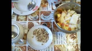 Десерт из тыквы, яблок и орехов. Dessert with pumpkin, apples and nuts