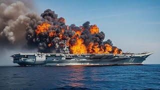 10 minutes ago! North Korea's largest aircraft carrier was ambushed by Ukrainian and US forces.