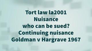 Goldman v Hargrave 1967