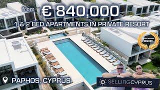 1 & 2 bedroom luxury apartments in private award winning resort in Paphos, Cyprus.