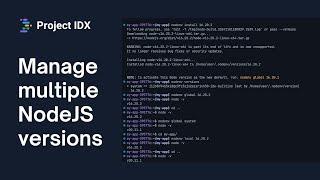 How to Manage multiple NodeJS versions on Project IDX