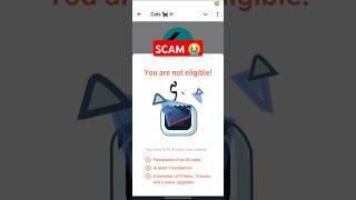 CATS AIRDROP NOT ELIGIBLE SCAM  SCAM #cats #catsairdrop #catsairdropclaim