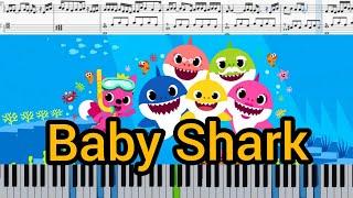 Baby Shark piano sheets (на пианино + ноты) #BabyShark #BabySharkChallenge #kid