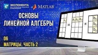 Основы линейной алгебры: 6. Матрицы. Часть 2